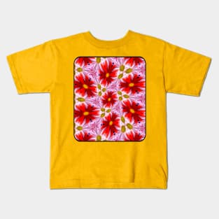 Beautiful Red Aster Patterns Kids T-Shirt